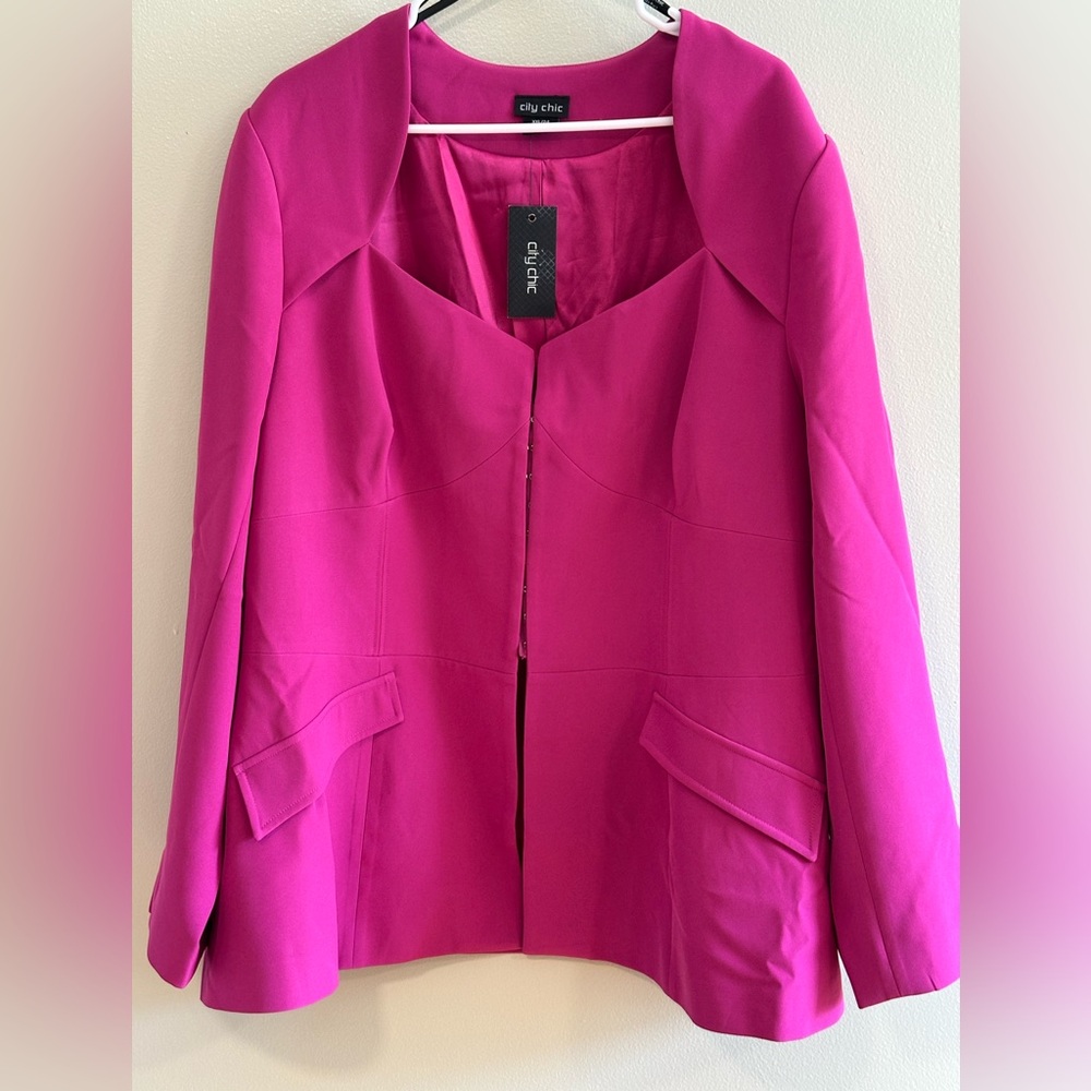 City Chic Hot Pink Blazer Jacket